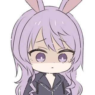😑 Аниме, Зайчик, Кавай, Милый, Чиби, Манга, Девочка, Грустный whatsapp sticker