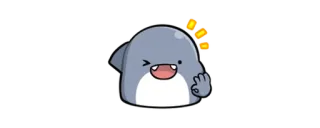 🦈 mignon, dessin animé, emoji, autocollant, baleine, personnage, geste OK telegram sticker