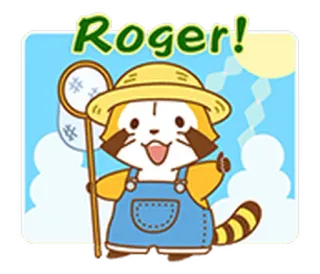 🤚 Roger! animale, procione, cartone animato, carino, personaggio telegram sticker