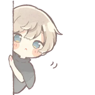 😶 อนิเมะ, น่ารัก, ขี้อาย, แอบมอง, สติกเกอร์ telegram sticker