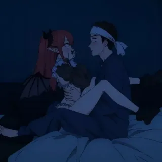 ❤️ Anime, Démon, Couple, Romance telegram sticker