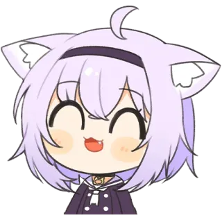 ☺️ anime, cat girl, kawaii, cute, chibi, manga telegram sticker
