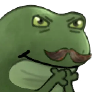 😂 カエル, 口ひげ, 漫画, 動物 telegram sticker