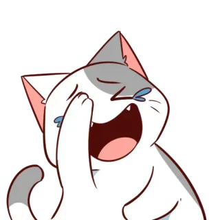 😂 고양이, 웃음, 울음, 이모티콘, 이모지, 만화 telegram sticker
