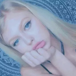 😕 vrouw, blond, portret, vrouwelijk, meisje, gezicht telegram sticker