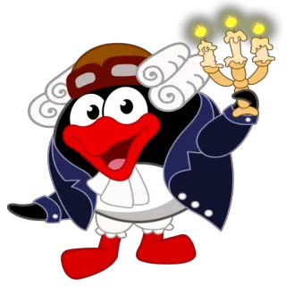 😊 pingüino, candelabro, dibujos animados, aviador, piloto whatsapp sticker
