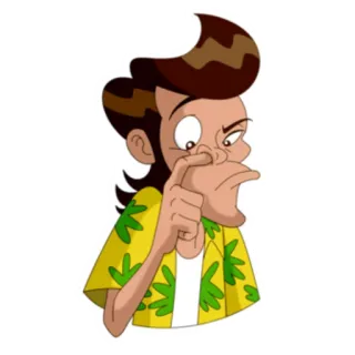 😜 Dibujo animado, Personaje, Divertido, Hurgarse la nariz, Tonto telegram sticker