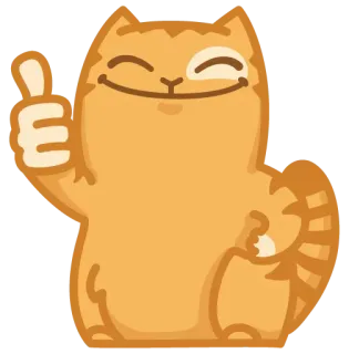 👍 кот, палец вверх, животное, позитив, эмодзи, стикер telegram sticker