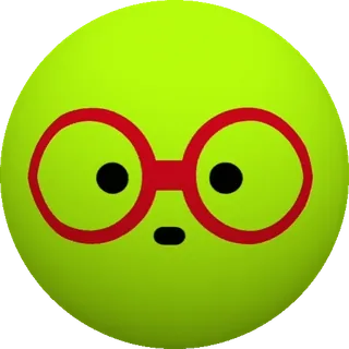 🐛 Emoji, Visage, Lunettes, Nerd, Cercle, Vert whatsapp sticker