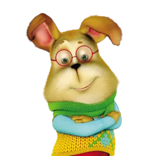 🤓 dessin animé, lapin, lunettes, pull, animal telegram sticker