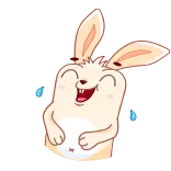 😂 coniglio, carino, animale, felice, emoji, adesivo whatsapp sticker