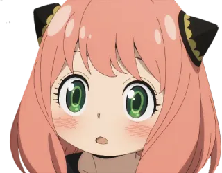 😮 Anya Forger Spy x Family Anime, Cartone animato, Capelli rosa, Spy x Family, Carino, Occhi verdi whatsapp sticker