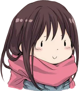 😊 Hoạt hình, Cô gái, Khăn choàng, Anime, Dễ thương, Chibi telegram sticker