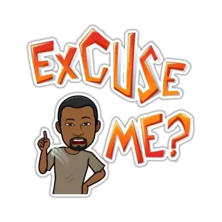 ♍️ EXCUSE ME? ขอโทษ, คำถาม, การ์ตูน, Bitmoji telegram sticker