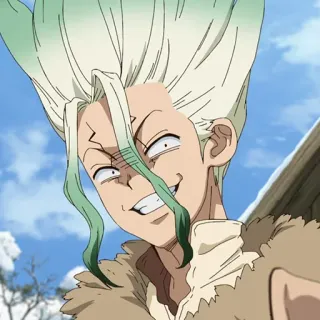 🔬 Ishigami Senku Dr. Stone аниме, наука, решительный, изобретатель whatsapp sticker
