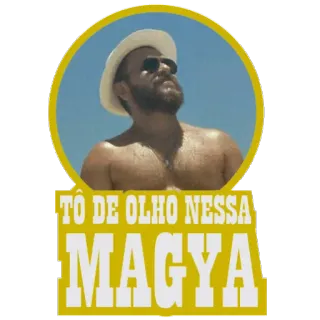 👌 TÔ DE OLHO NESSA MAGYA pria, kacamata hitam, topi, pantai, meme, melihat, musim panas, brasil telegram sticker