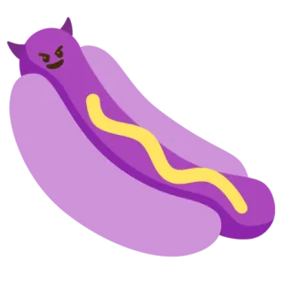 😈 Cachorro-quente, Comida, Emoji, Diabo, Roxo telegram sticker