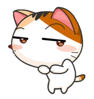 😏 gato, dibujos animados, lindo, animal, pegatina, gatito telegram sticker