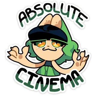 ⭐ ABSOLUTE CINEMA cinéma, film, fanart, dessin animé, mignon, personnage telegram sticker