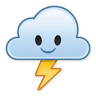 😀 nuage, éclair, météo, emoji, orage, tonnerre telegram sticker
