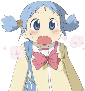 😯 Nichijou Anime, Personagem, Desenho animado, Estudante, Fofo, Nichijou telegram sticker