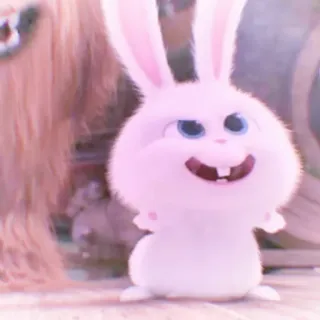 🐰 Snowball The Secret Life of Pets kelinci, imut, hewan peliharaan, binatang, kartun, putih telegram sticker