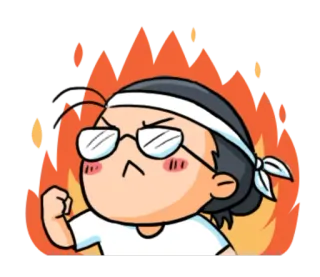 🔥 生气, 火, 沮丧, 恼火, 卡通, 情感, 沮丧的 telegram sticker