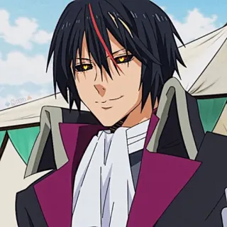 🥀 Diablo That Time I Got Reincarnated as a Slime Anime, Manga, Isekai, Demonio, Pelo negro, Ojos amarillos whatsapp sticker
