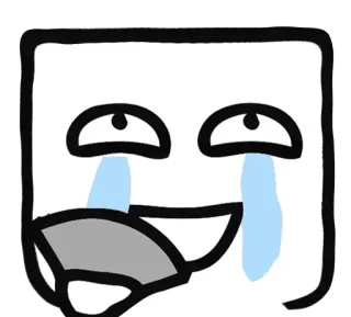 😆 menangis, emoticon, sedih, wajah, kartun telegram sticker