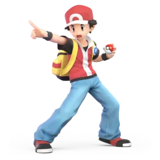 🔴 Red pokemon, rood, videogame, trainer, anime, manga telegram sticker