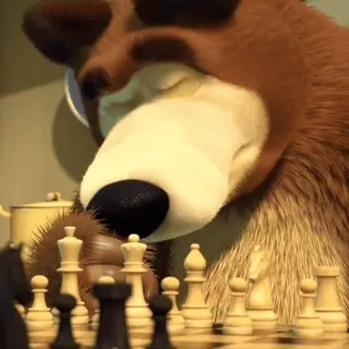 🧸 Bear Masha and the Bear bear, chess, game, cartoon, animal telegram sticker