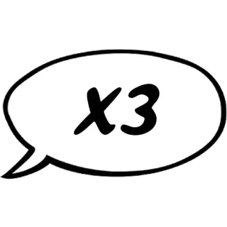 🤷‍♂️ X3 мультфильм, текст, пузырь речи, выражение whatsapp sticker