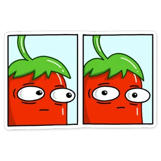 👀 papryczka chili, kreskówka, śmieszne, mem, warzywo, naklejka telegram sticker