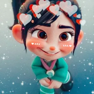🦋 Vanellope Wreck-It Ralph Vanellope, Wreck-It Ralph, Disney, cartoon, animation, character, hearts whatsapp sticker