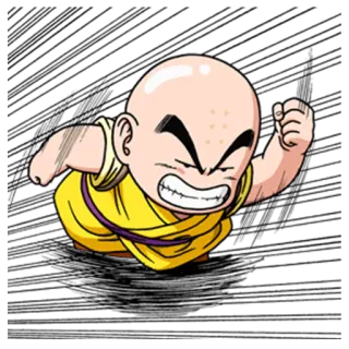 🏃 Krillin Dragon Ball krillin, dragon ball, anime, martial arts, flying, cartoon, fighter telegram sticker