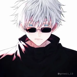 💠 Gojo Satoru Jujutsu Kaisen Anime, Gojo Satoru, Jujutsu Kaisen, Gafas, Pelo Blanco, Personaje whatsapp sticker