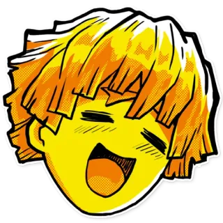 😆 Zenitsu Agatsuma Demon Slayer Anime, Demon Slayer, Zenitsu, Adesivo telegram sticker