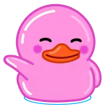 🙋 bebek, merah muda, kartun, imut, hewan, burung telegram sticker