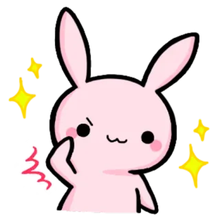 😉 lapin, kawaii, mignon, paillettes, animal, dessin animé, rose whatsapp sticker