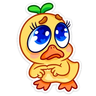 🥺 duck, cute, cartoon, animal, bird, sticker whatsapp sticker