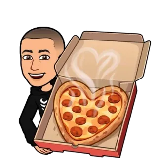 🌟 pizza, makanan, hati, kartun, karakter, kotak telegram sticker