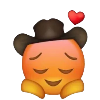 😌 Эмодзи, Сердце, Ковбой, Шляпа, Любовь, Милый whatsapp sticker