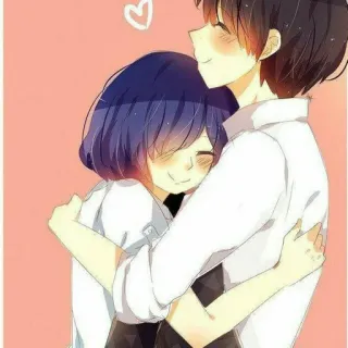 🌟 Abbraccio, Anime, Amore, Cartoni animati, Coppia, Carino, Romantico telegram sticker
