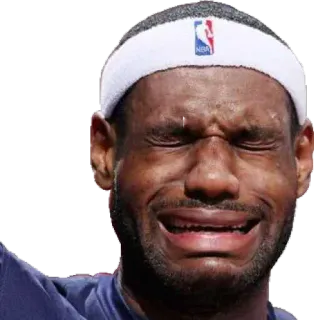 😱 LeBron James basquete, NBA, atleta, chorando, meme, emocional telegram sticker
