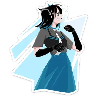 🙄 anime, cartoon, character, goth, girl, sticker, illustration telegram sticker