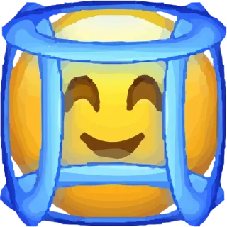 😇 Emoji, Fröhlich, Gelb, Würfel whatsapp sticker