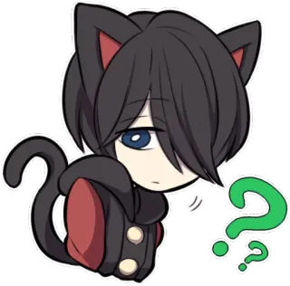😶 Anime, Katze, Frage, Kawaii, Süß telegram sticker