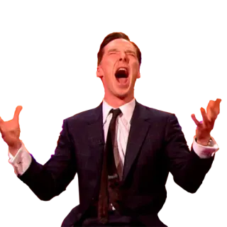 🙀 man, scream, frustration, distress, actor, emotional whatsapp sticker