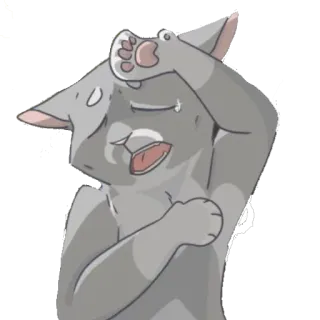 😦 Katze, weinen, traurig, Tier, Cartoon, graue Katze telegram sticker