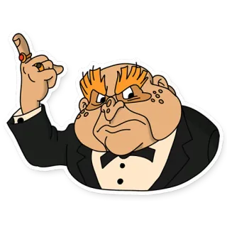 ☝️ Desenho animado, Personagem, Chefe, Vilão, Sério, Sticker, Homem, Mau telegram sticker
